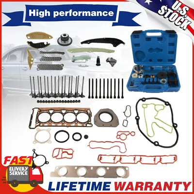 For Audi Volkswagen Head Gasket Set Timing Chain Tool Kit Valves TSI TFSI 2.0T • $197.21