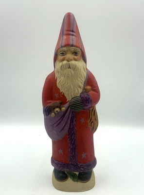$212 • Buy Vaillancourt Father Christmas Violet Eyes 1997 8  Chalkware Folk Art 9736Signed