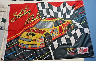 Vintage C.1986 Kodak Racing #4 STERLING MARLIN NASCAR 3'x5' FLAG Morgan McClure • $19.95