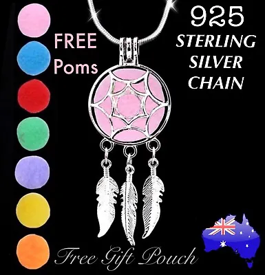 Dreamcatcher Essential Oil Diffuser Locket 925 Sterling Silver Chain Necklace  • $11.50