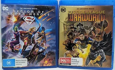 2 X DC Comics Animated Bluray Justice League Warworld Legion Of Super-Heroes • $42