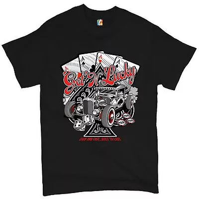 Get'N Lucky Hot Rod T-shirt Ace Of Spades Vintage Drag Racing Men's Tee • $18.95