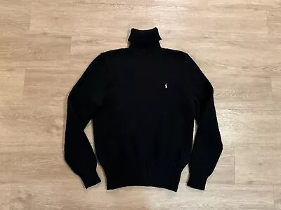 Vintage Polo Ralph Lauren Sweater Mens Large Black Chunky Turtleneck 100% Wool  • $49.99