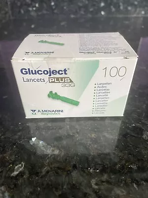 Glucoject Lancets Plus 33G Pack Of 100 Box Unopened Expiry 1/6/25 • £3.50