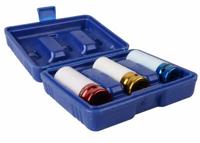 $19.25 • Buy 3pcs Alloy Wheel Deep Impact Nut Socket Set 17, 19, 21mm 1/2  WITH Nylon Sleeve
