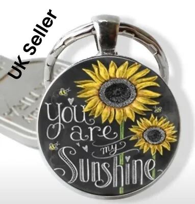 £4.49 • Buy You Are My Sunshine  Sunflower Glass Keyring