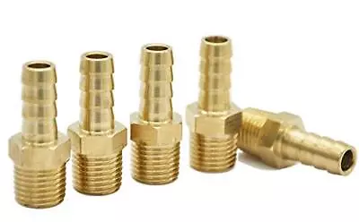 Air Hose Fittings Brass Hose Barb Fitting Adapter 5/16 Barb X1/4  Npt Male Pipe • $10.20