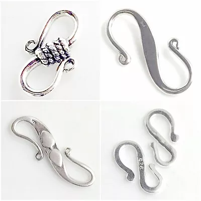 Sterling Silver S Hook Clasp Jewelry Finding 14-35mm REAL 925 Free Shipping • $8.58