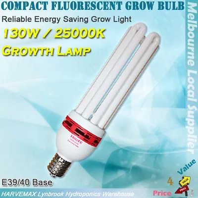 130W 25000K Hydroponic Energy Saving CFL Grow Light Lamp Blue Spectrum Bulb • $40