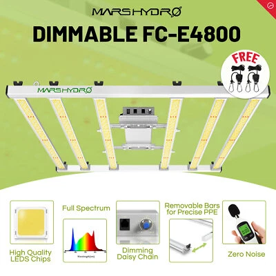 $202.50 • Buy MARS HYDRO FC-E4800 LED Grow Light Bar 480w For4x4ft Full Spectrum Dimmable Lamp