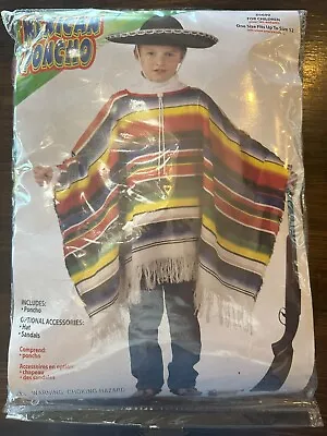 Mexican Poncho Childs Costume Spanish Fiesta One Size Cinco De Mayo Girl Boy New • $14.99