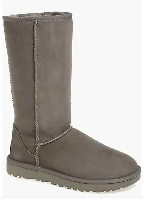 UGG Sheepskin Classic Tall Boots Size 6 Gray • $120