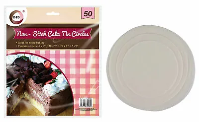 £3.29 • Buy 50x Round Cake Tin Liners Non-Stick Greaseproof Circles Baking