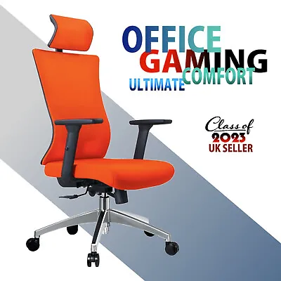 Executive Office Chair Racing Gaming Swivel Mesh Computer Desk Chair Orange • £99.99