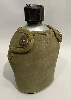 Vintage US Military Surplus Metal Canteen With Cloth Cover Made In Japan • $18.37