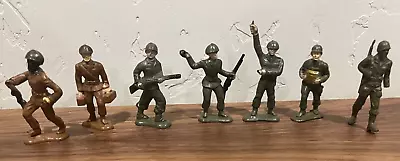 LOT Of 6 Vintage Bergen Toy & Novelty Co. Toy Soldiers Brown & Green Rare LOOK! • $8.96