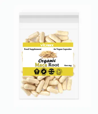 £4.99 • Buy Organic Maca Root Vegan Capsules - Pure & Strong 600mg, No-GMO, UK, From Vitabix