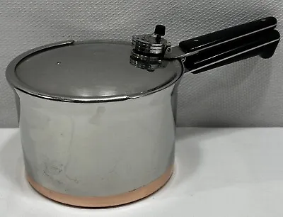 Vintage Revere Ware Copper Clad Stainless 4 Qt Pressure Cooker Read Description • $29.40