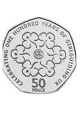 50p Coin 100 Years Of Girl Guiding Guides 2010 Circulated Lot C • £1.65