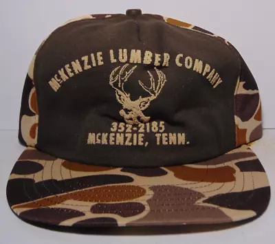 1980s Vintage McKenzie Lumber Tennessee Deer Hunting Camo Trucker Hat Cap USA • $20.99