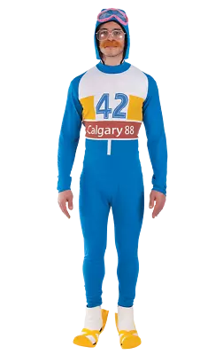 Mens Blue Eddie The Eagle Olympic Skier 80s Celebrity Sport Fancy Dress Costume • £60.99