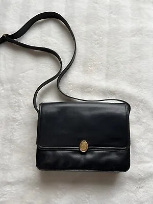 Vintage Mark Cross Leather Crossbody Shoulder Bag Black ITALY • $65