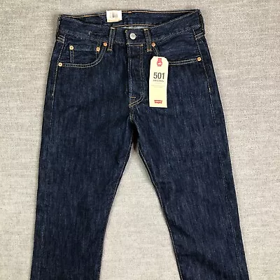 New! Levi's Jeans Mens 28x32 Blue 501 Original Button Fly Dark American Denim • $39.99