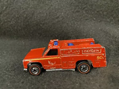 1974 Hot Wheels Vintage Redline Emergency Unit First Aid Truck Blue Interior  • $24.99