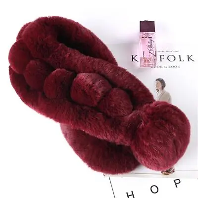 100% Real Rabbit Fur Scarf Winter Warm Collar Neck Warm Wrap For Lady Women • $26.34