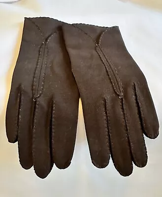 Vintage Gloves By Van Raalte 8  Long For Small Ladies Or Child Brown Cotton • $7.99