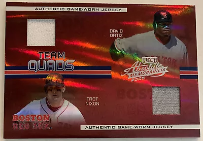 ORTIZ RAMIREZ VARITEK NIXON 2005 Playoff Absolute Team Quads FOIL Relics 27/100 • $39.99