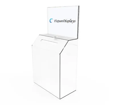 Frosted Acrylic Ballot Box W/ Sign HolderWall Or Countertop-Clear19243 • $25.66