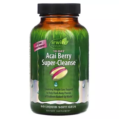 Irwin Naturals - Acai Berry Super-cleanse - 60 Gels - New Stock - Exp: March 25 • £37.99