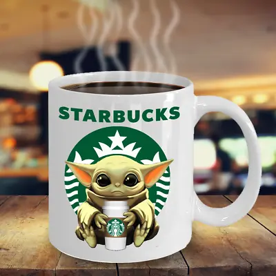 Starbucks Baby Yoda Star Wars Cute Yoda STARBUCKS Fan Coffee Mug Gift • $16.97