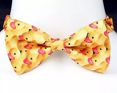 Rubber Ducky Mens Bow Tie Adjust Neck Jacquard Pretied Animal Duck Yellow Bowtie • $11.95