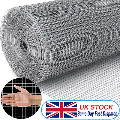 £19.99 • Buy 8M Galvanised Welded Wire Mesh Panel Fence Chicken Pet Fence Mesh Welded Wire UK