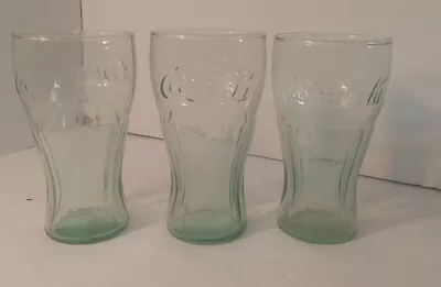 Vintage Retro Green Coca-Cola Drink Glasses 16oz 6  Lot Of (3) • $12.47