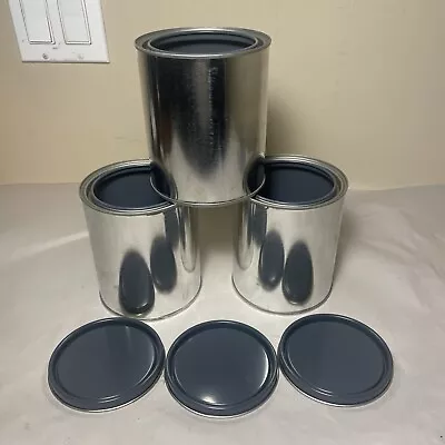 (3) NEW Metal Quart Epoxy Lined Paint Containers  W/Lids - For Storage & Crafts • $19.99