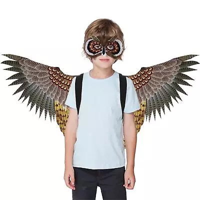 Bird Wing Costume Child Kid Girls Boys Dress Up Eagle 3D Owl Wing Prop For • £17