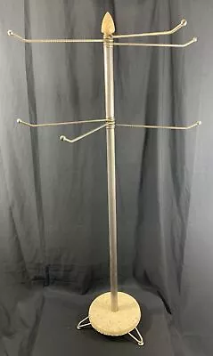 ✨Vintage Lucite 6 Swing Arm Towel Holder Floor Stand Mid Mod Silver Tone 42.5”✨ • $64.99