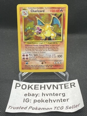 $159.99 • Buy Pokemon WOTC Charizard 4/102 Base Set UNLIMITED Holofoil Rare MP