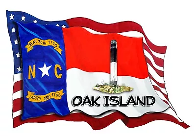 USA NC Flags Lighthouse Oak Island Decal Sticker Car Wall Window Cup Cooler • $6.95