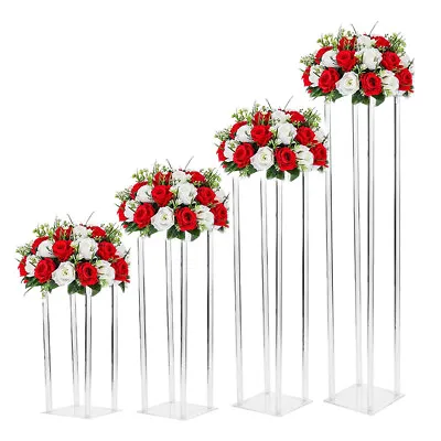 Clear Acrylic Geometric Flower Stand Wedding Table Centrepiece Decor Flower Rack • £26.95