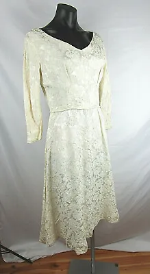 C22 Gorgeous Vintage 1950s Bride Style Cream Hand Made Dress Size 10-12 • $54