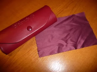 Chantelle Brand Stylish Red Hard Glasses Or Sunglasses Case & Cloth - Lovely • £1.25