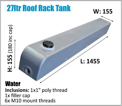$185 • Buy 27l Roof Rack 4wd Drinking Water Tank Aussie Made Ask For Freight Prices Oz Made