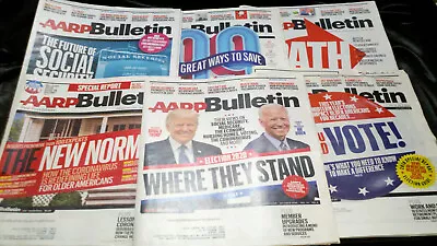 LOT Of 5 AARP BULLETINS DONALD TRUMP JOE BIDEN 2020 COVID-19 HEALTH MEDICARE USA • $7.98