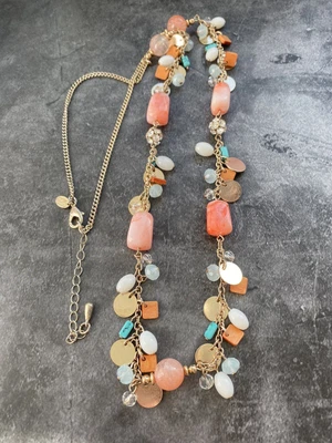 £4.99 • Buy M&S Necklace Gold Tone Chain Necklace Colourful Beaded Necklace Long Necklace