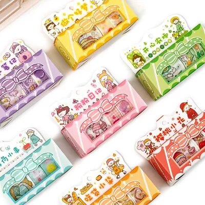 5Pieces Aesthetic Masking Tapes Cartoon Stickers Scrapbooking Materials For Kids • £5.81
