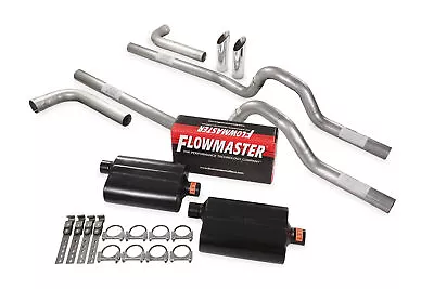 Dual Exhaust Kit 2.5  Flowmaster Super 40 Side Exit SW T 73-80 GM C/K 10 1/2 Ton • $529.99